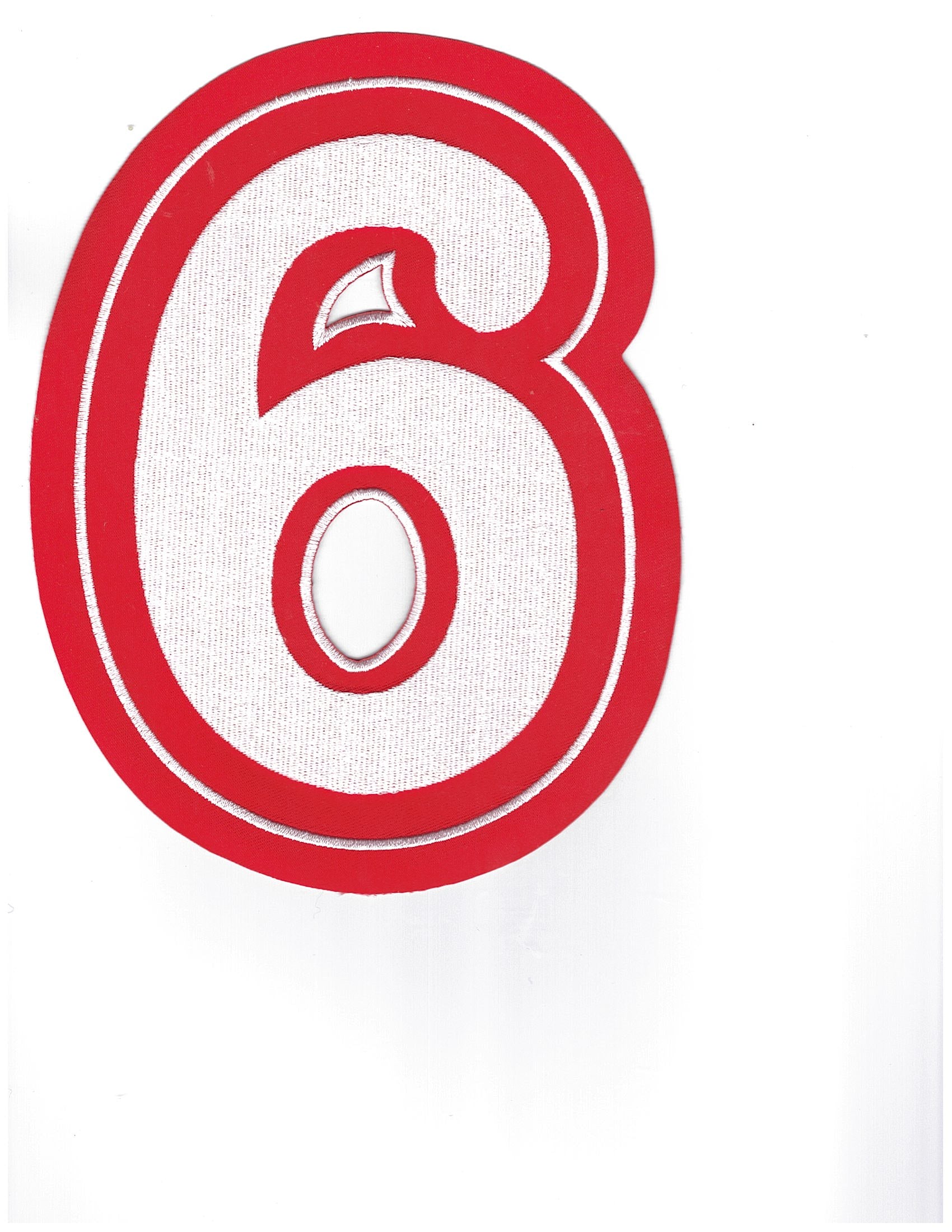 Numbers: 6 Large RED/WHITE Varsity Patches, Chenille w/Felt Letters –  PatchPartyClub